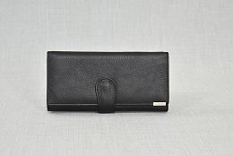 Дамско портмоне естествена кожа в черно