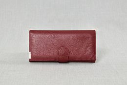 Дамско портмоне естествена кожа в бордо