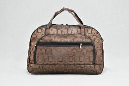 Пътна чанта от текстил в кафяв цвят