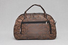 Текстилна пътна чанта в кафяв цвят