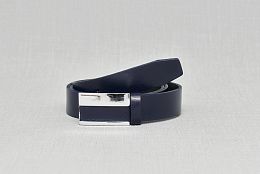 Тъмносин колан от естествена кожа