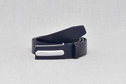 Мъжки тъмносин колан от естествена кожа