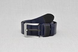 Мъжки тъмносин колан с черен акцент