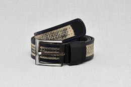 Черен винтидж колан от естествена кожа