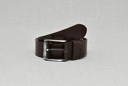 Тъмнокафяв мъжки колан от естествена кожа