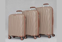 Комплект полипропиленови куфари в светлокафяво