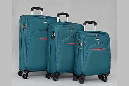 Комплект текстилни куфари в зелено