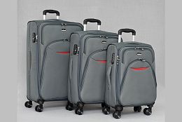 Комплект текстилни куфари в сиво