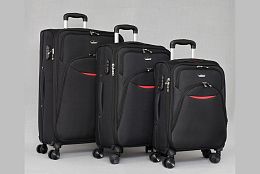 Комплект текстилни куфари в черно