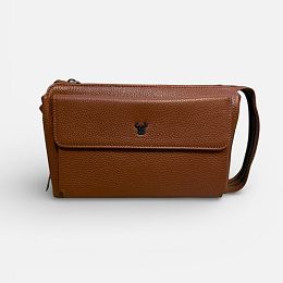 Мъжка чанта тип борсета в кафяво