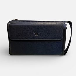 Мъжка чанта тип борсета в тъмносиньо