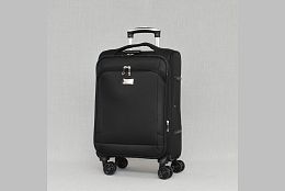 Компактен текстилен куфар в черно