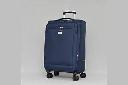 Практичен среден куфар в тъмно синьо