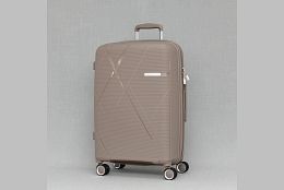 Среден куфар от полипропилен в бежово