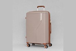 Елегантен среден куфар в бежово