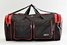 Черен сак с червено с два лицеви джоба 80см.