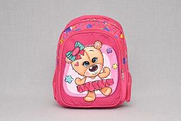 Детска раница в розово с мече