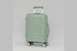 Куфар за ръчен багаж в зелено със свалящи се колела
