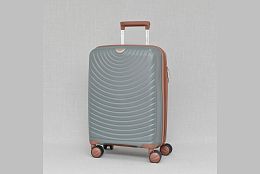 Малък куфар на 4 колела цвят сив