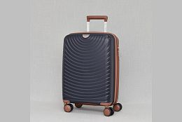 Малък куфар на 4 колела цвят тъмно син