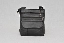 Черна мъжка чанта от естествена кожа