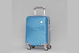 ABS малък куфар за ръчен багаж в синьо