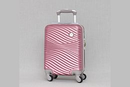 ABS малък куфар за ръчен багаж в розово