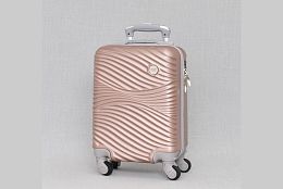 ABS малък куфар за ръчен багаж в бледо розово