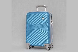 Малък ABS куфар за ръчен багаж в синьо