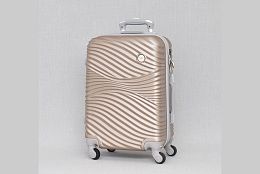 Малък ABS куфар за ръчен багаж в бежово