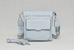 Дамска чанта с дълга дръжка в синьо