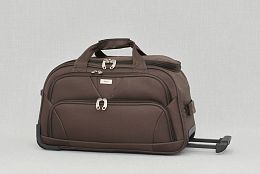 Малка пътна чанта с колела в кафяво