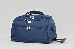 Малка пътна чанта с колела в синьо