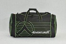 Спортен сак в черно със зелени ленти