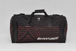 Спортен сак в черно с червени ленти