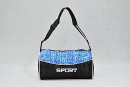 Спортен сак с дълга дръжка в черно и синьо