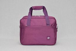 Лилава чанта за ръчен багаж с дълга дръжка