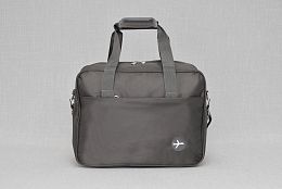 Сива чанта за ръчен багаж с дълга дръжка