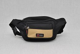 Чанта за кръст в черно и бежово