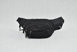 Черна чанта за кръст с две отделения