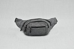 Сива чанта за кръст с две отделения