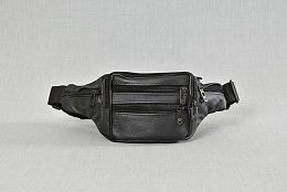 Голяма мъжка чанта за кръст в черно