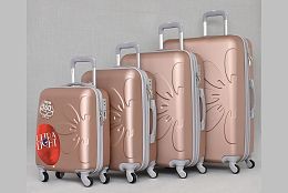 Комплект 4 куфара в цвят пепел от рози