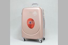 Среден куфар ABS в цвят пепел от рози