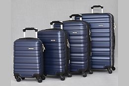 ABS Комплект от 4 куфара в тъмносиньо