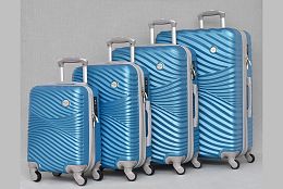 Комплект релефни ABS куфари в синьо