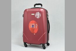 Среден куфар ABS в цвят бордо