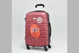 Малък релефен куфар ABS в бордо