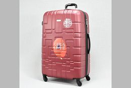 Голяма релефен куфар ABS в бордо