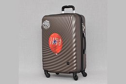 Елегантен среден куфар в кафяво